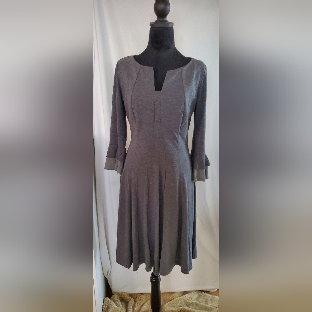 Rabbit Rabbit Rabbit Gray Bell Sleeve Sheath Dress